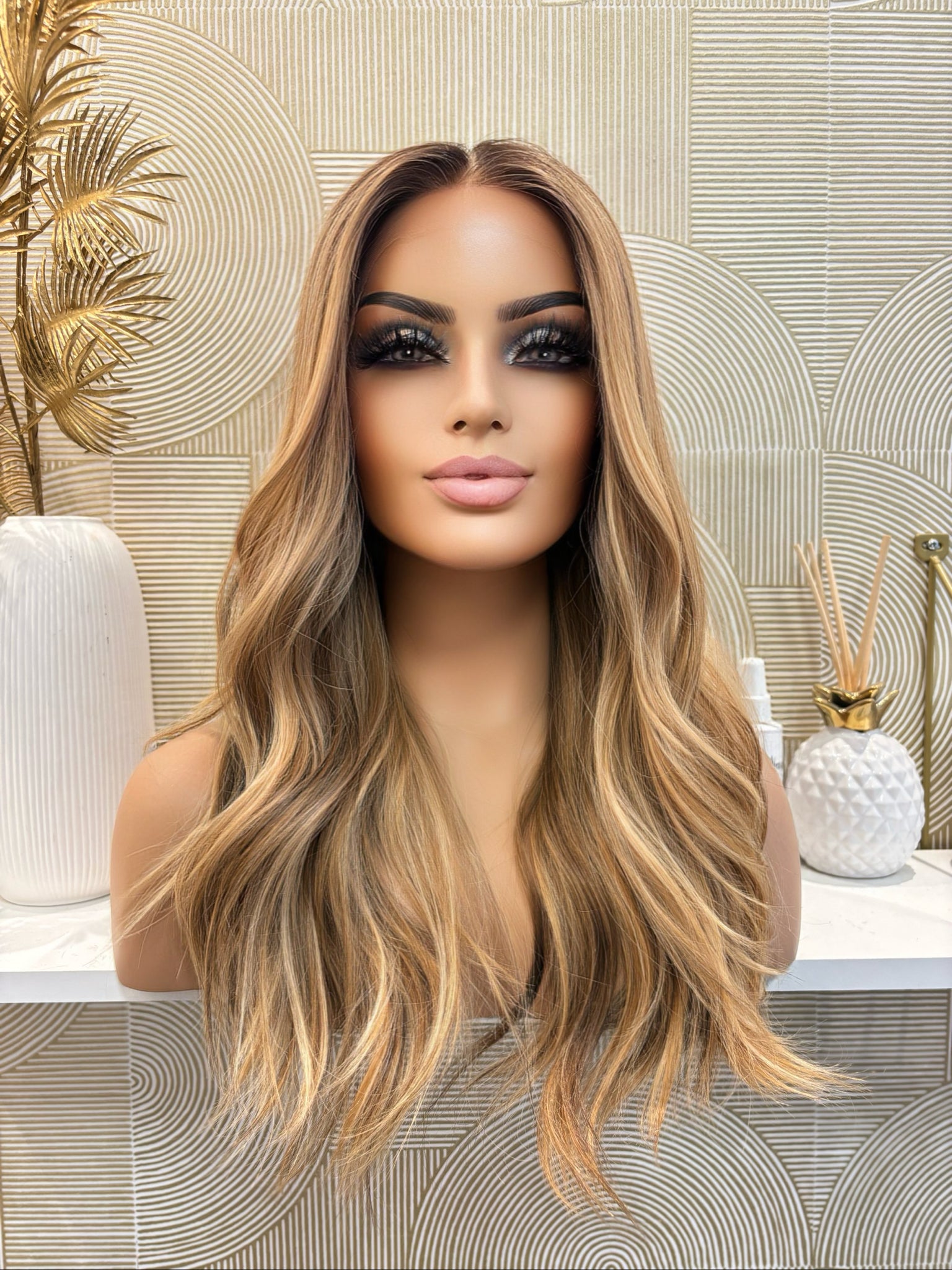 Clarissa - Integral + lace top  / 22 inch / 180 % Volume / Russian hair