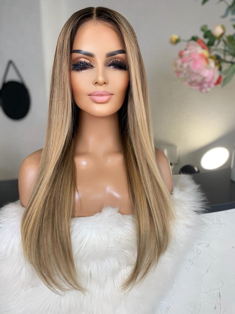 Sabrina - illusion integral + lace top  / 24 inch / 150 % Volume / European hair/ xs-s