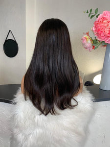 Falbala - illusion integral + lace top  / 20 inch / 130 % Volume / European hair / xs-s